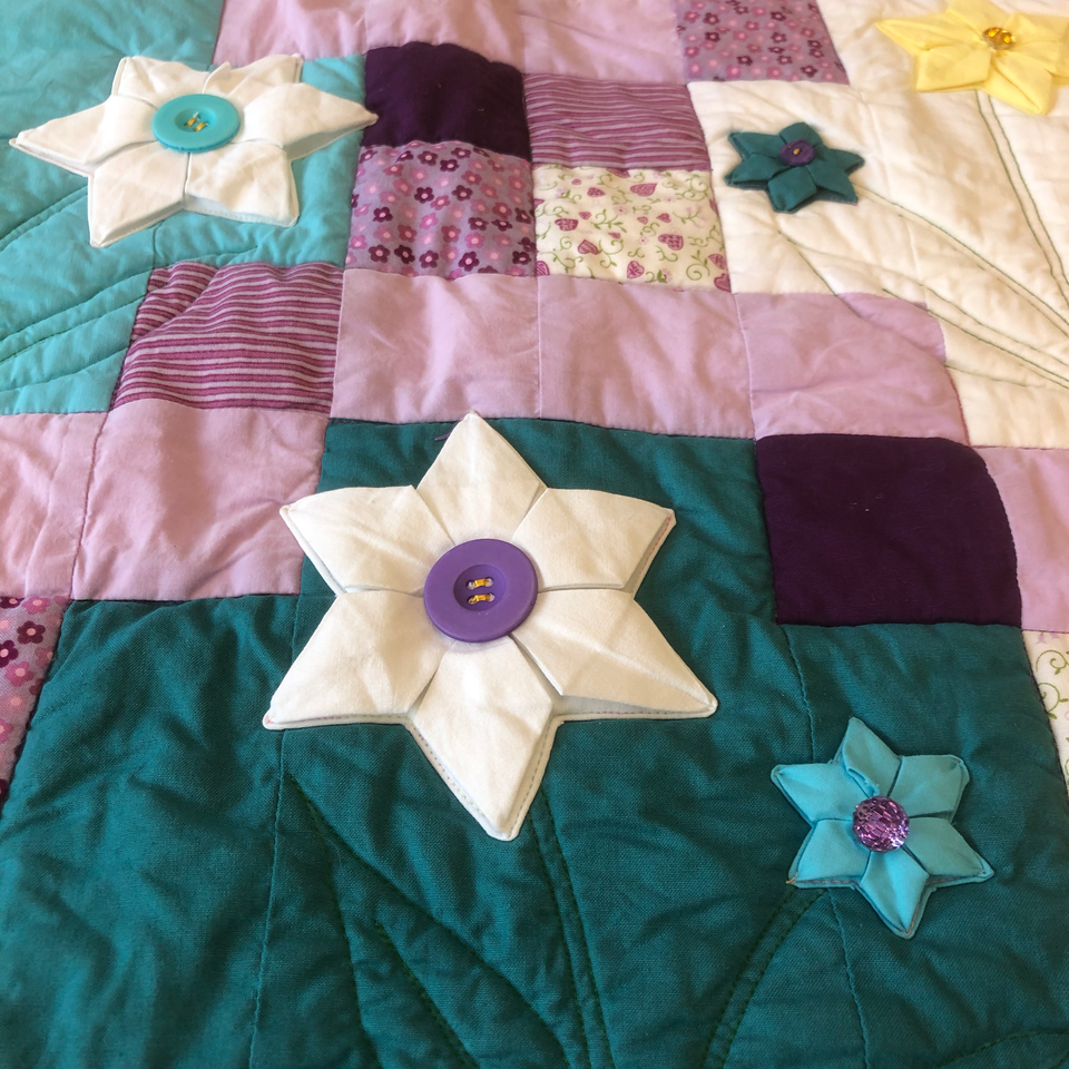 Patchwork Decke "Blumenmeer"