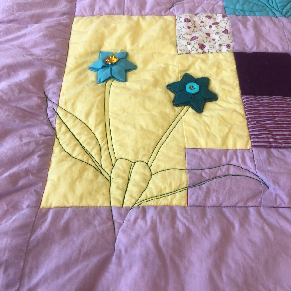 Patchwork Decke "Blumenmeer"