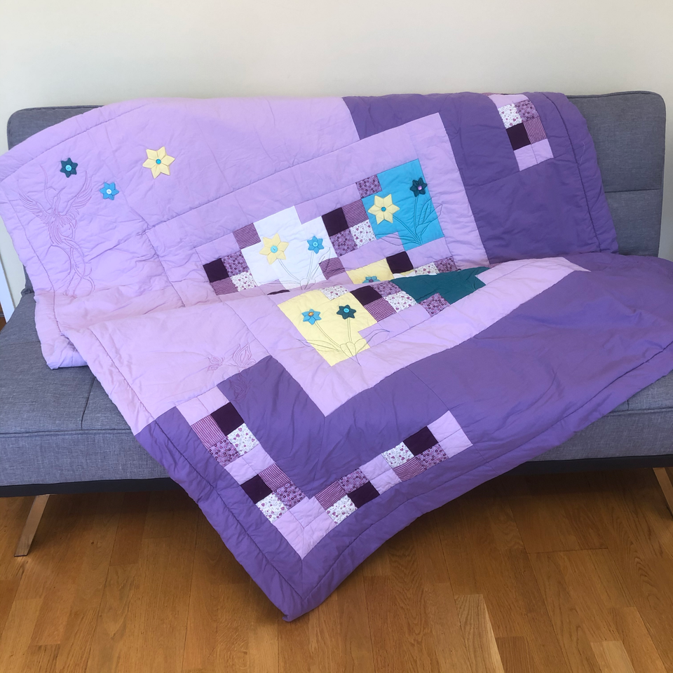 Patchwork Decke "Blumenmeer"