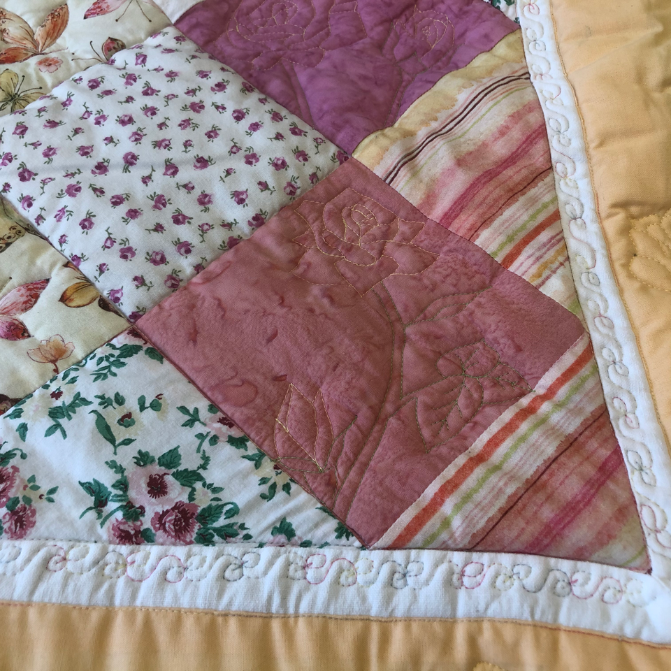 Patchwork Babydecke "Rosenausflug"
