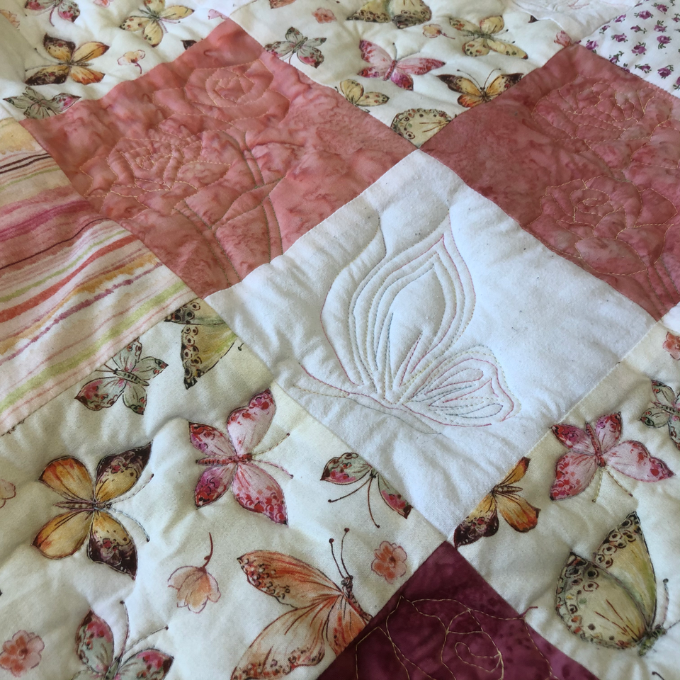 Patchwork Babydecke "Rosenausflug"