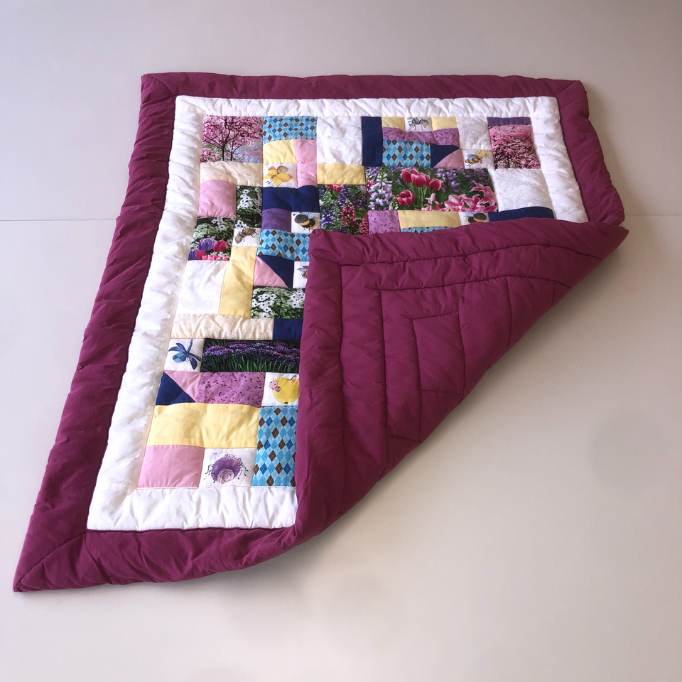 Patchwork Babydecke "Blütenzauber"
