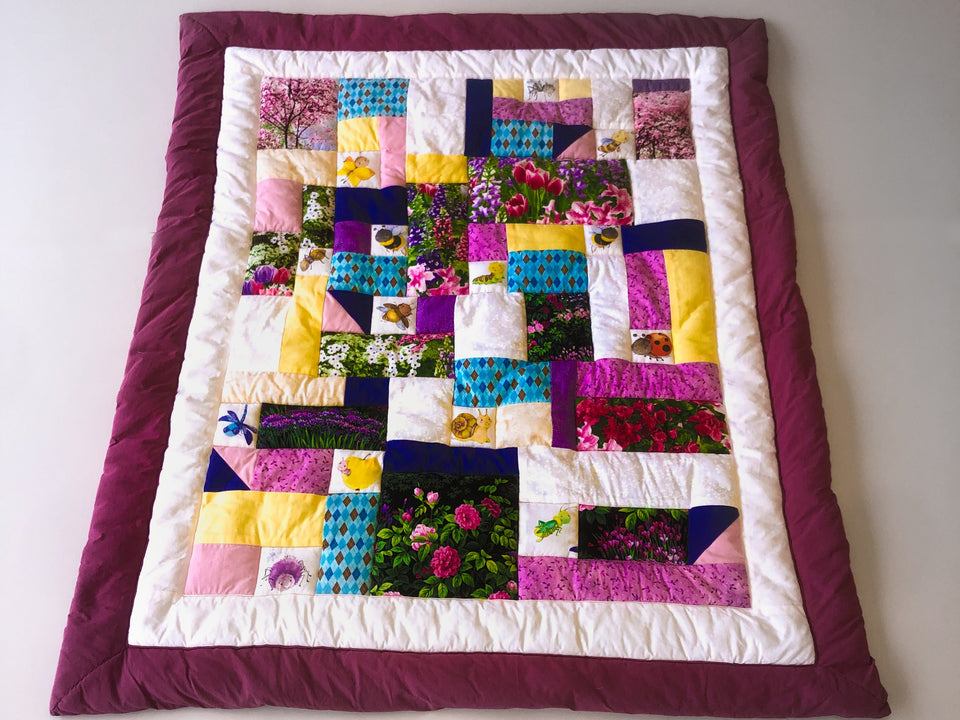 Patchwork Babydecke "Blütenzauber"