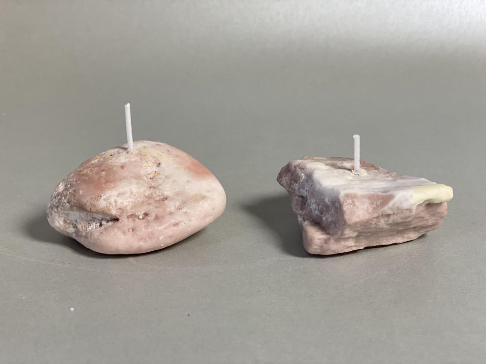 Kerzenset in Steinoptik